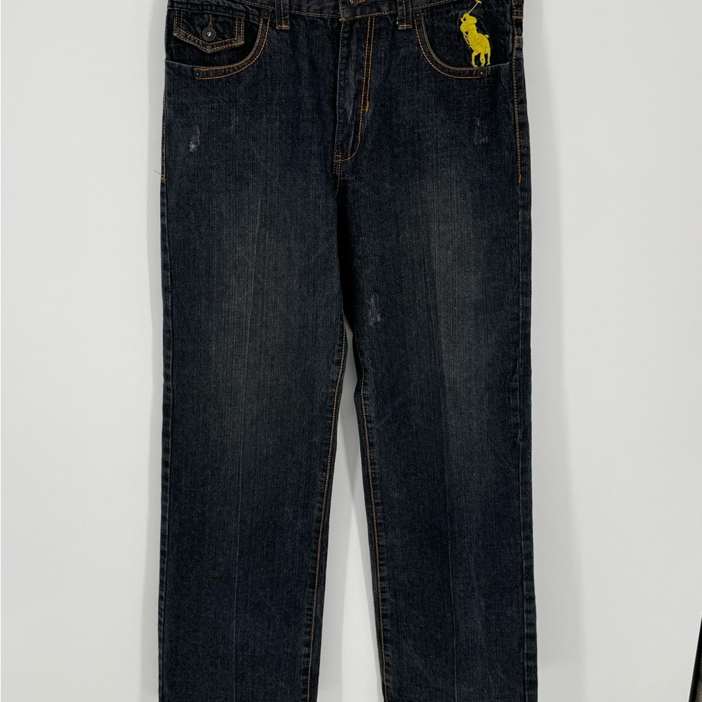 Lauren Ralph Lauren Graphic Print Jeans Women’s Sz 34 Embroidered Distressed H5